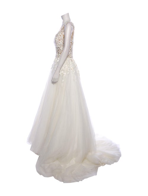 Pronovias Crew Neck Long Dress