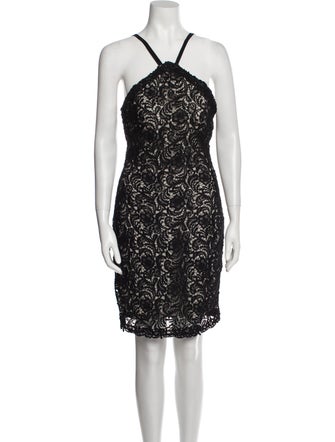 Pronovias Lace Pattern Mini Dress