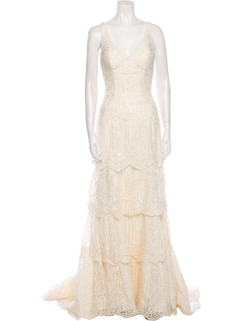 Pronovias Lace Pattern Long Dress