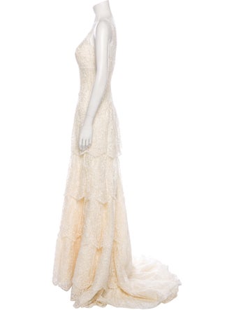 Pronovias Lace Pattern Long Dress