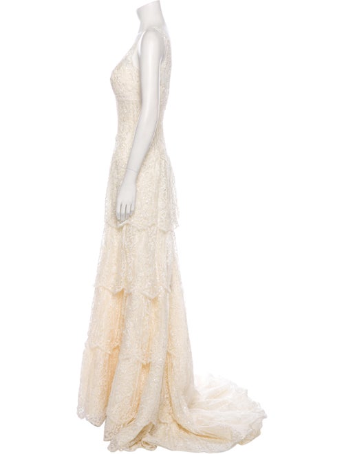 Pronovias Lace Pattern Long Dress