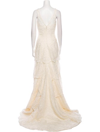 Pronovias Lace Pattern Long Dress