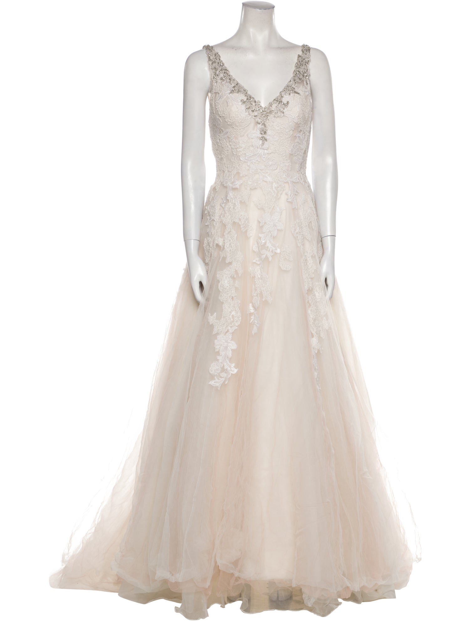 Pronovias V-Neck Long Dress