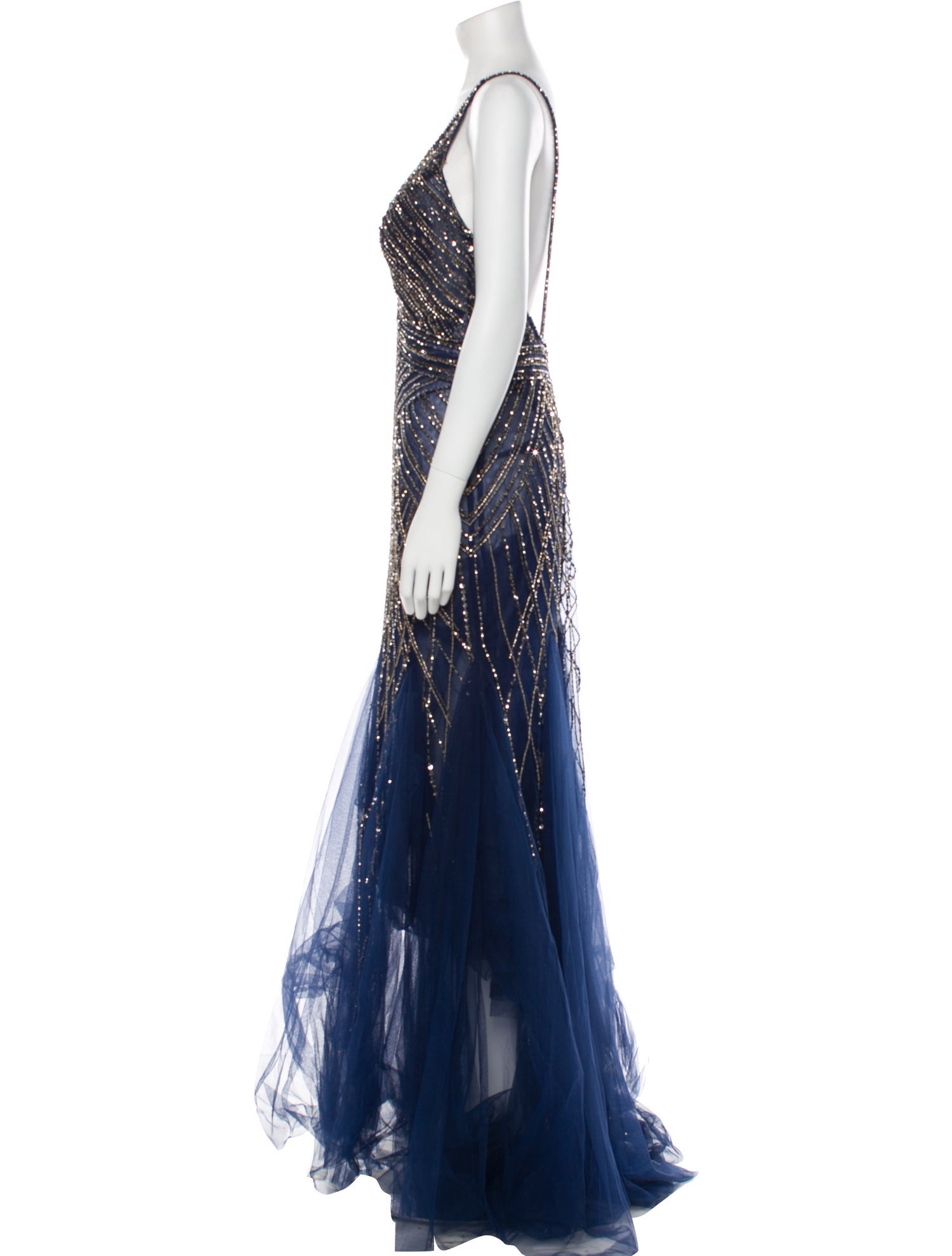 Pronovias V-Neck Long Dress
