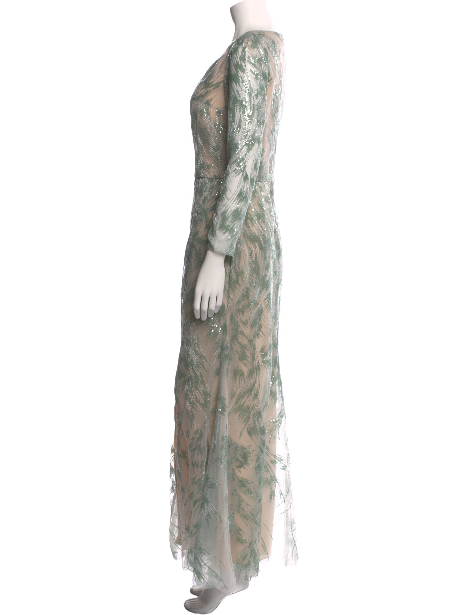 Pronovias Printed Long Dress