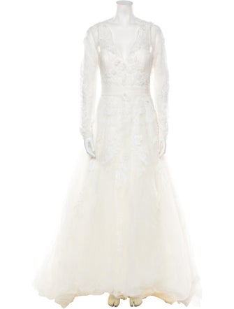 Pronovias Lace Pattern Long Dress