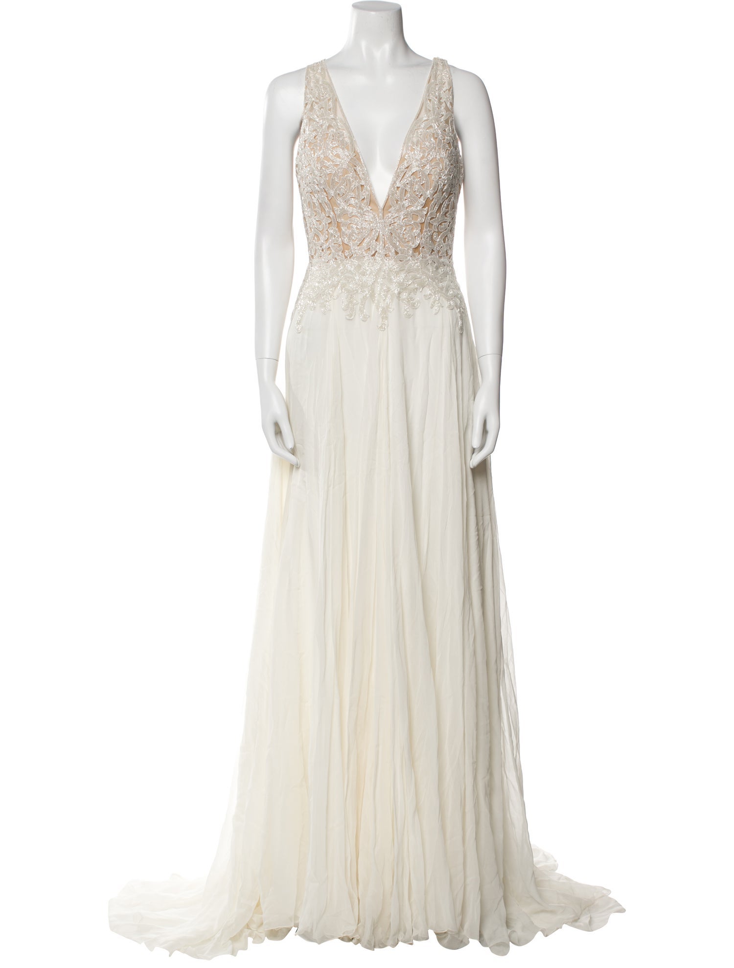 Pronovias V-Neck Long Dress