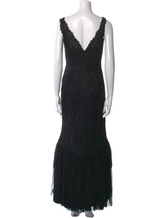 Pronovias V-Neck Long Dress