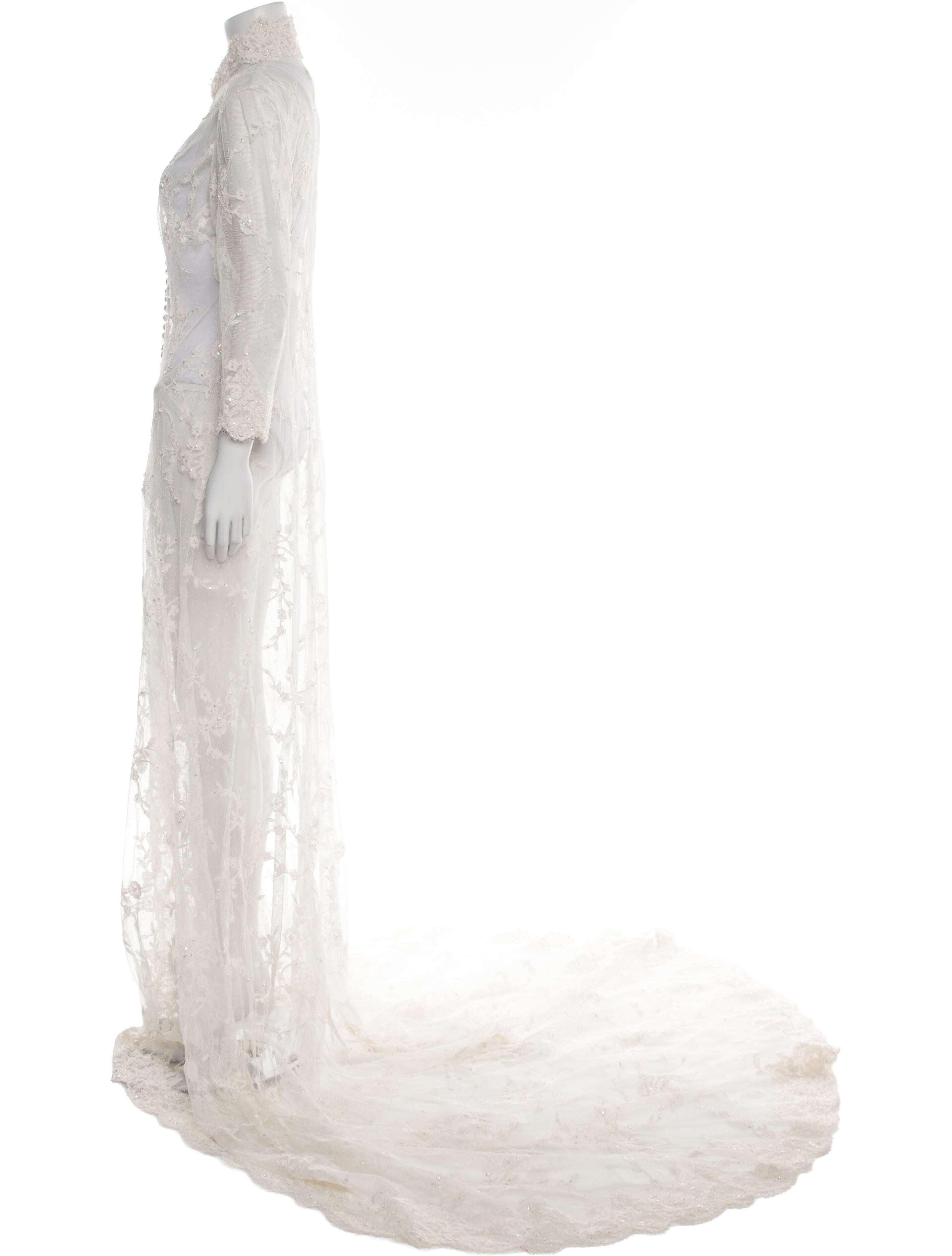 Pronovias Mock Neck Long Dress w/ Tags