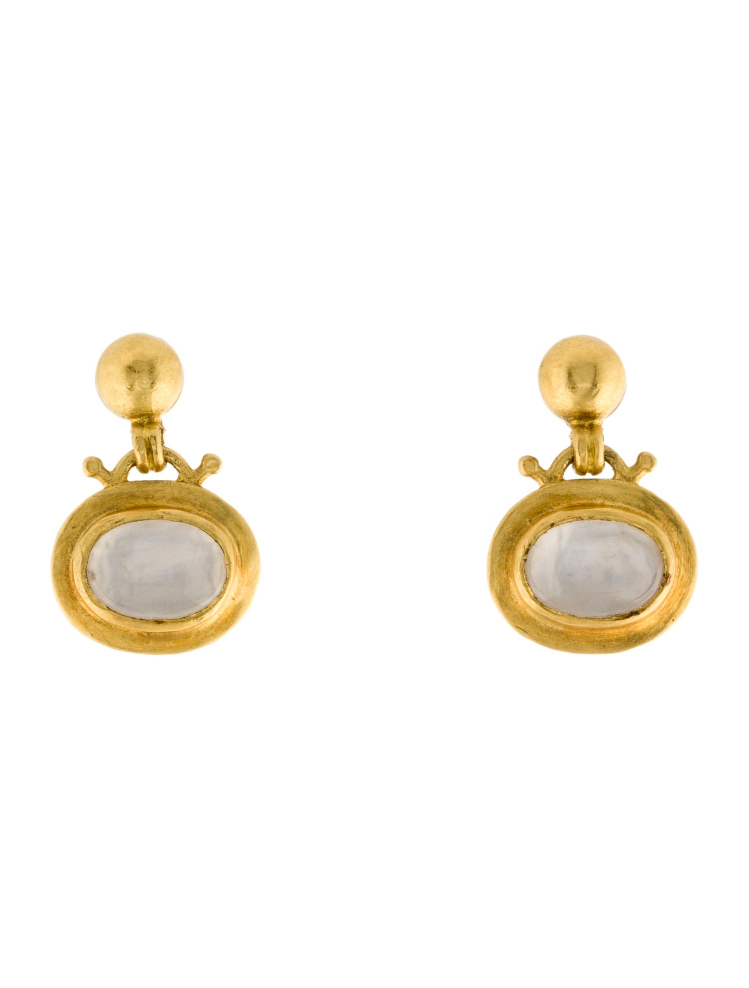 Prounis 22K Moonstone Small Bell Drop Earrings