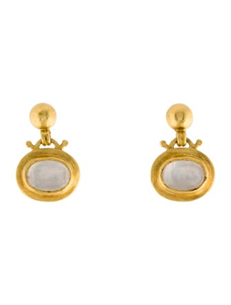 Prounis 22K Moonstone Small Bell Drop Earrings