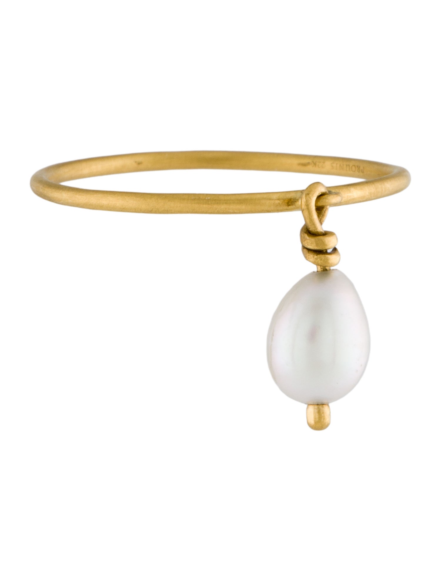 Prounis 22K Pearl Rattle Ring