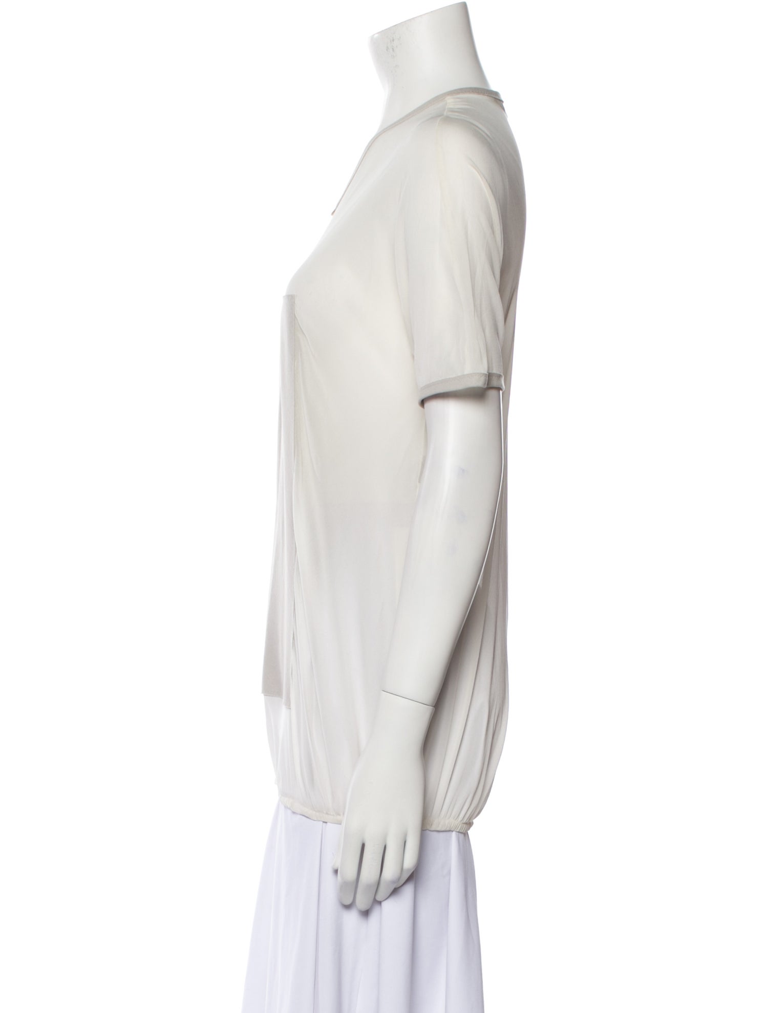 Marie Saint Pierre Silk V-Neck T-Shirt