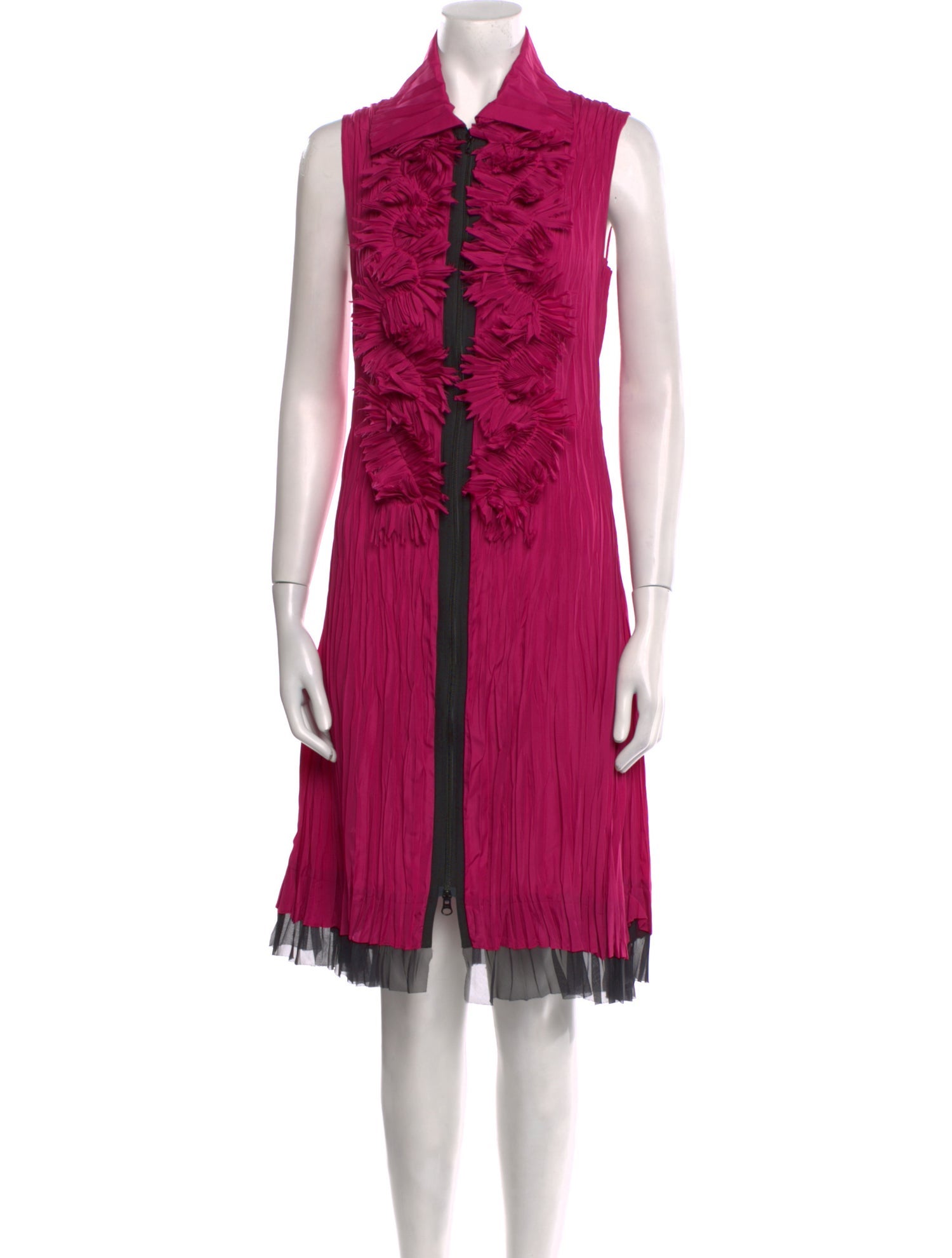 Marie Saint Pierre Colorblock Pattern Midi Length Dress