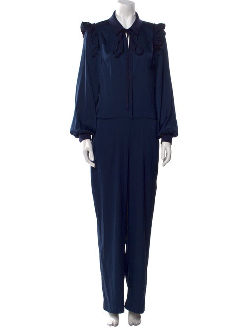 Marie Saint Pierre Silk Tie Neck Jumpsuit