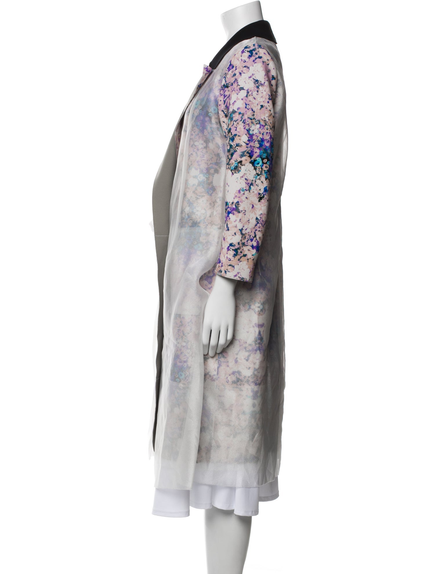 Marie Saint Pierre Floral Print Trench Coat