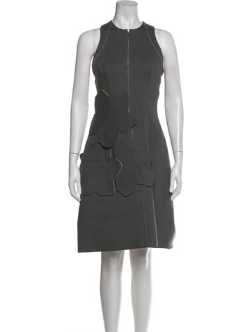 Pre-owned Marie Saint Pierre Crew Neck Knee-length Dress In Gray