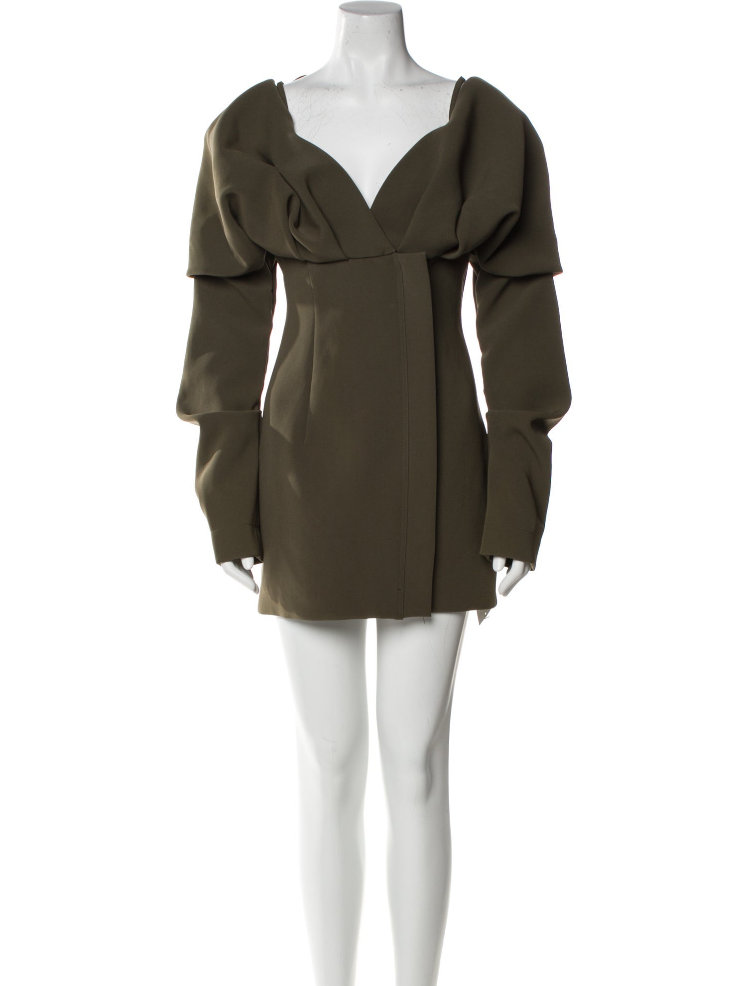 Paris Georgia V-Neck Mini Dress - Green Dresses, Clothing - PRSGE21162 |  The RealReal