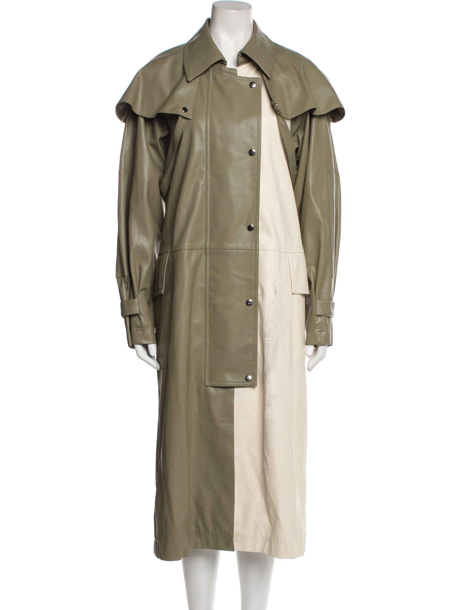 Paris Georgia Colorblock Pattern Trench Coat