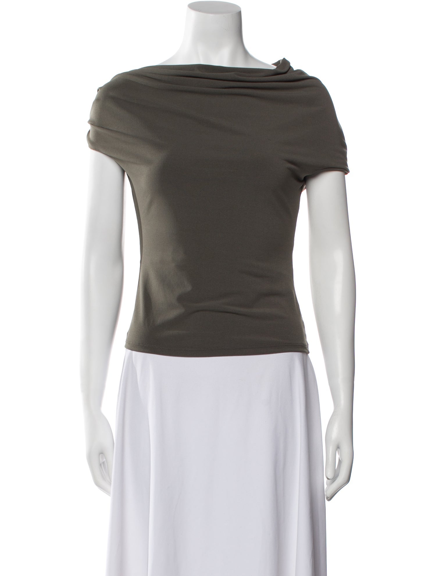 Paris Georgia Cowl Neck Short Sleeve Top