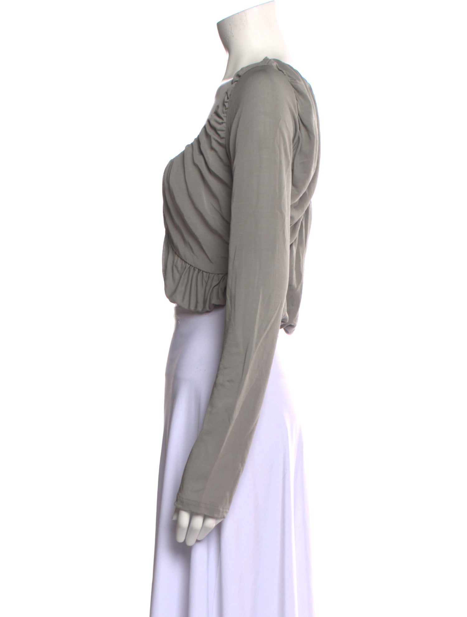 Paris Georgia Square Neckline Long Sleeve Crop Top