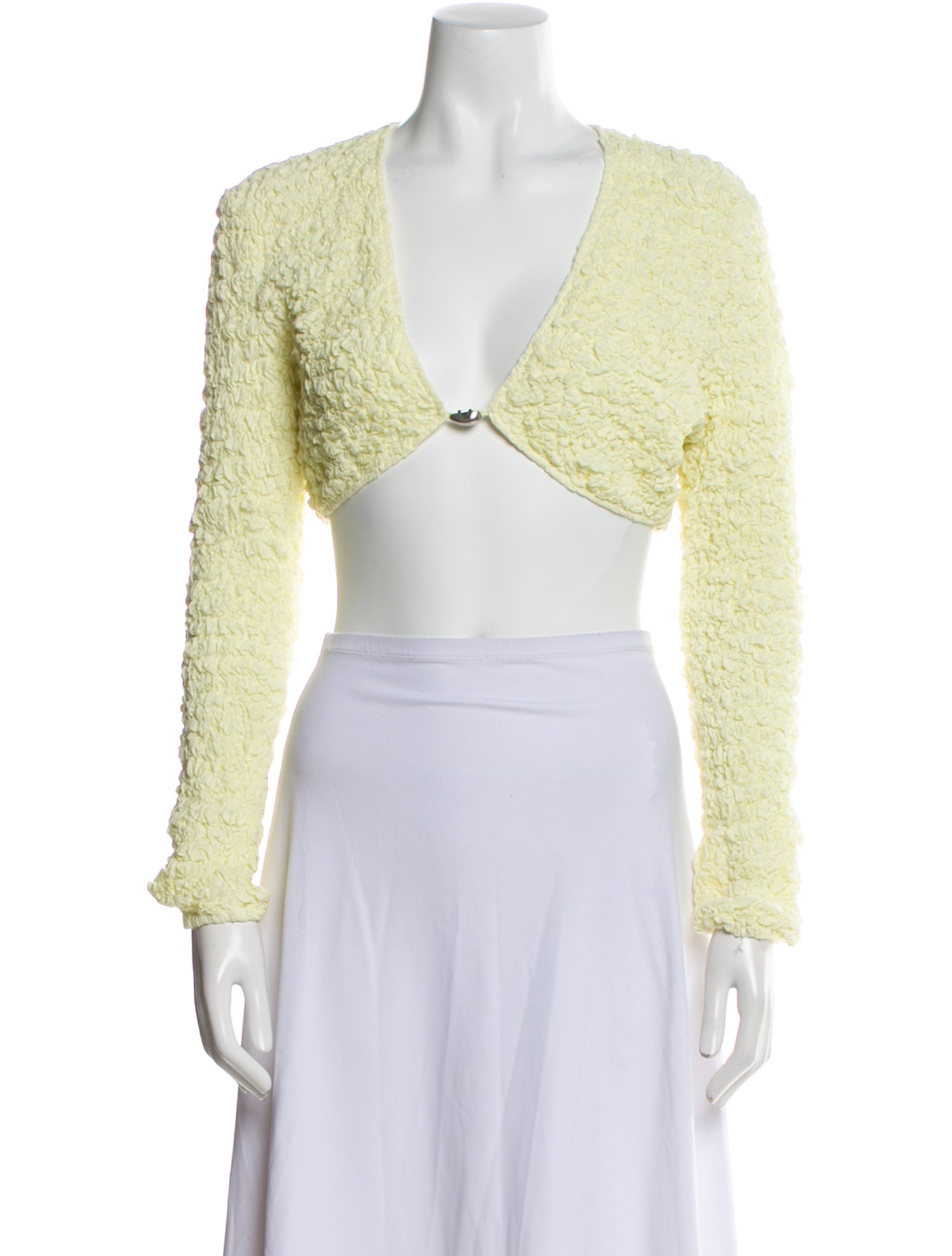 Paris Georgia V-Neck Long Sleeve Crop Top