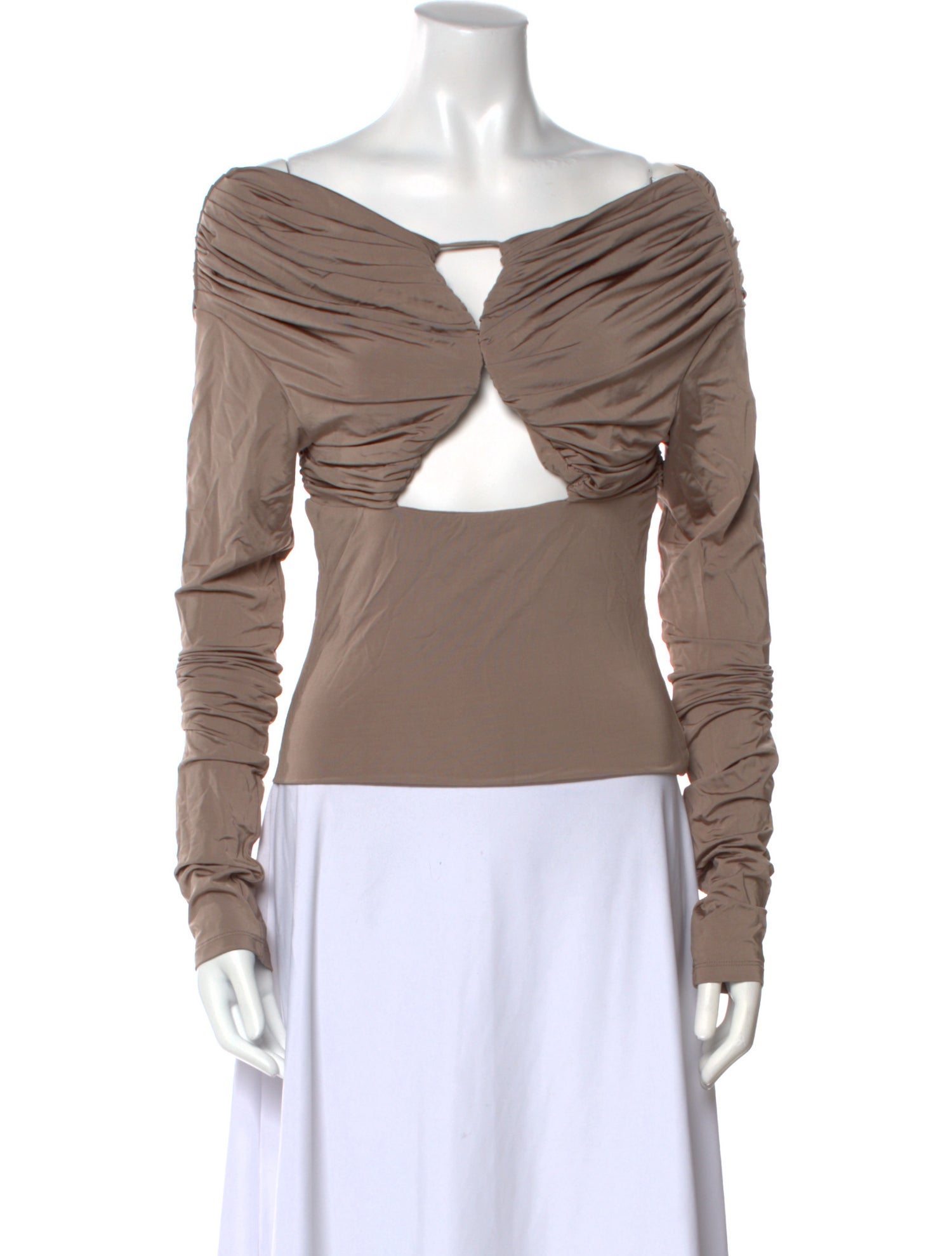 Paris Georgia Off-The-Shoulder Long Sleeve Bodysuit