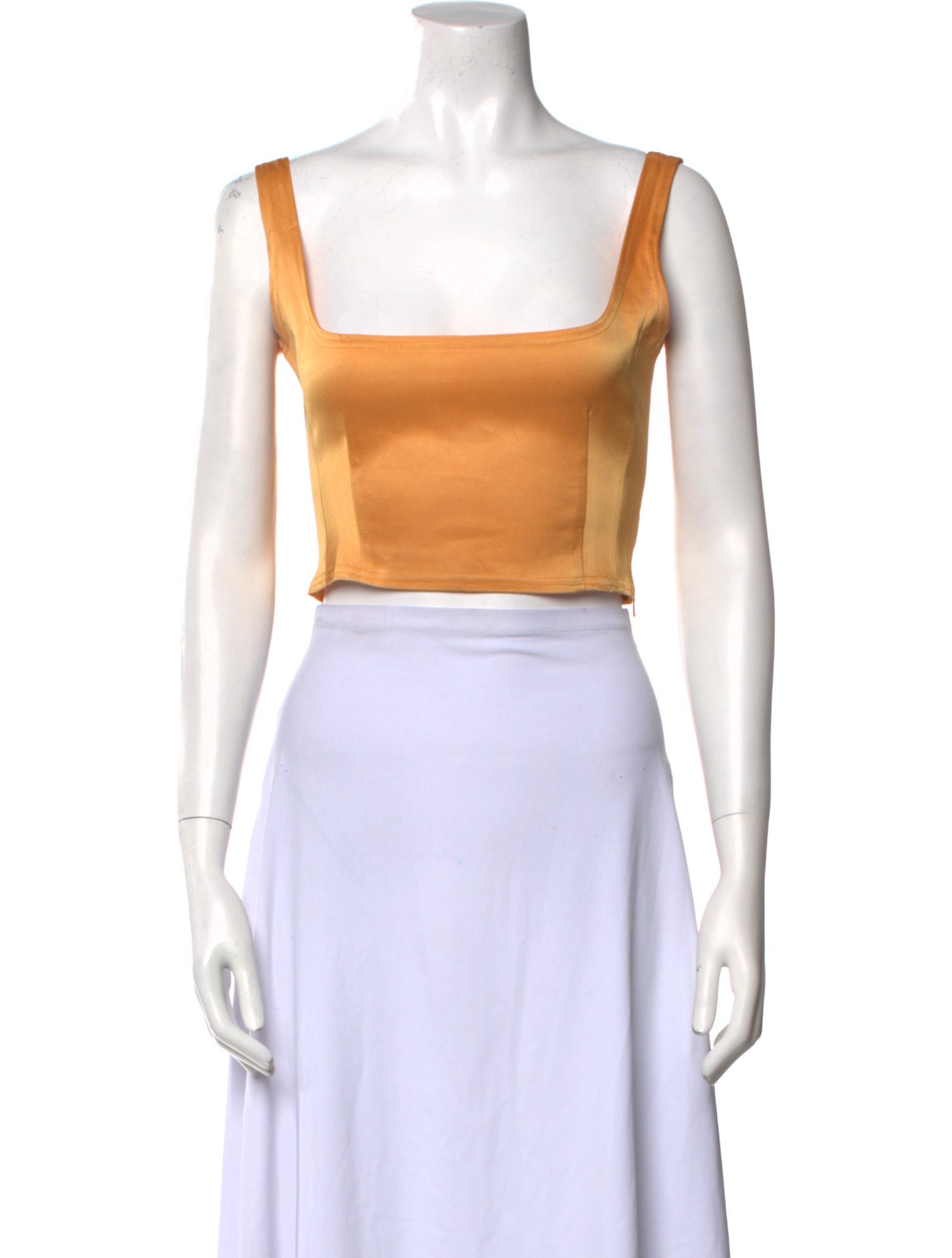 Paris Georgia Square Neckline Sleeveless Crop Top