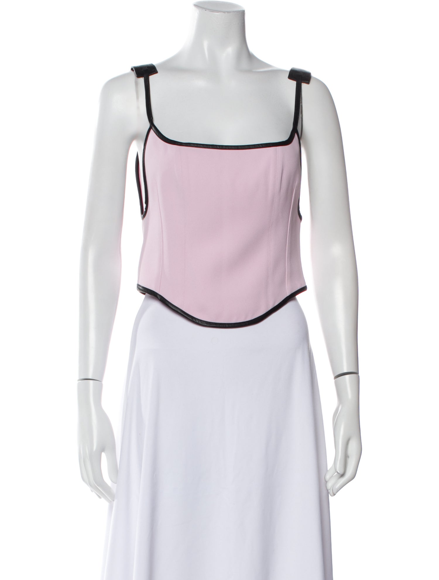 Paris Georgia Square Neckline Sleeveless Crop Top