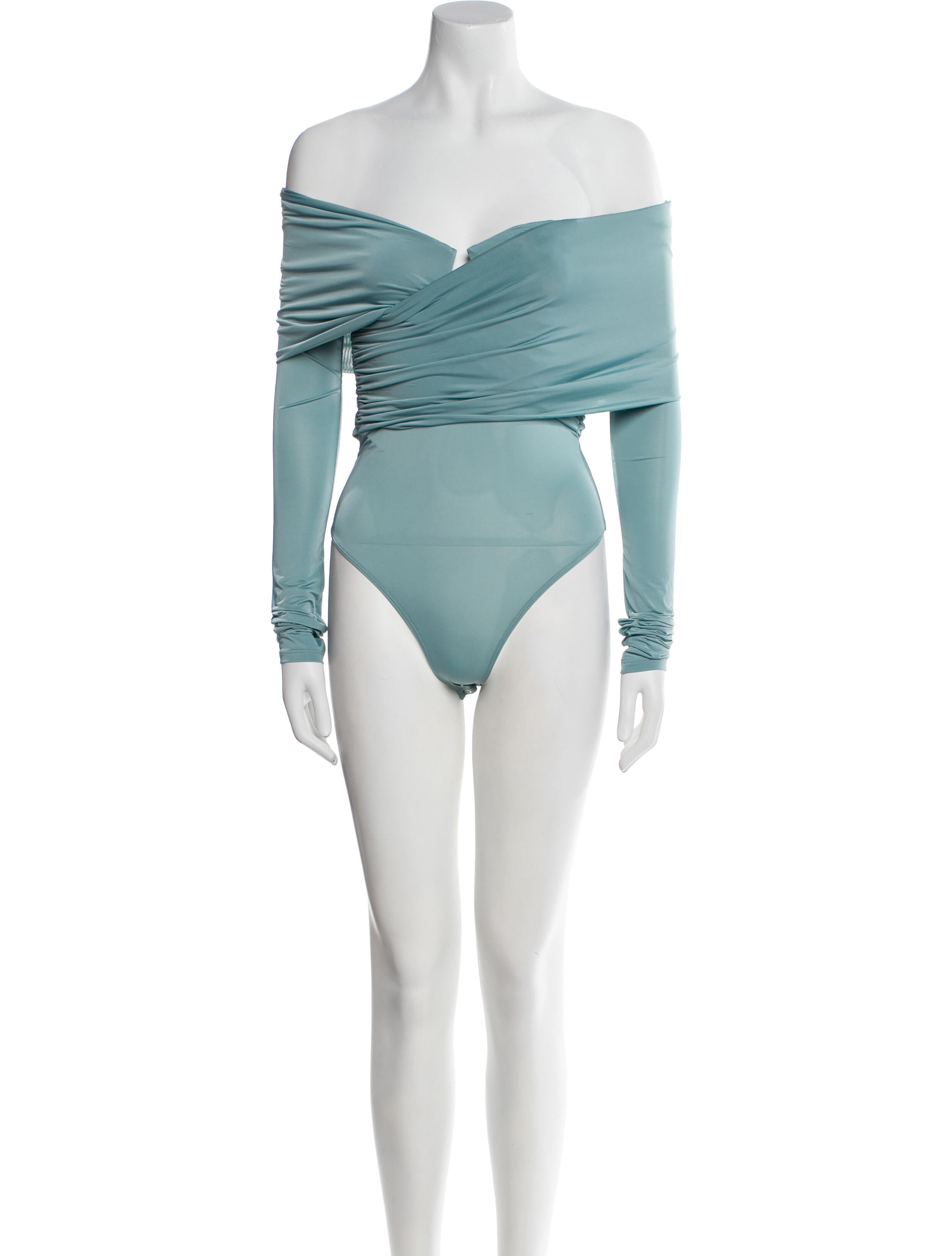 Paris Georgia Off-The-Shoulder Long Sleeve Bodysuit