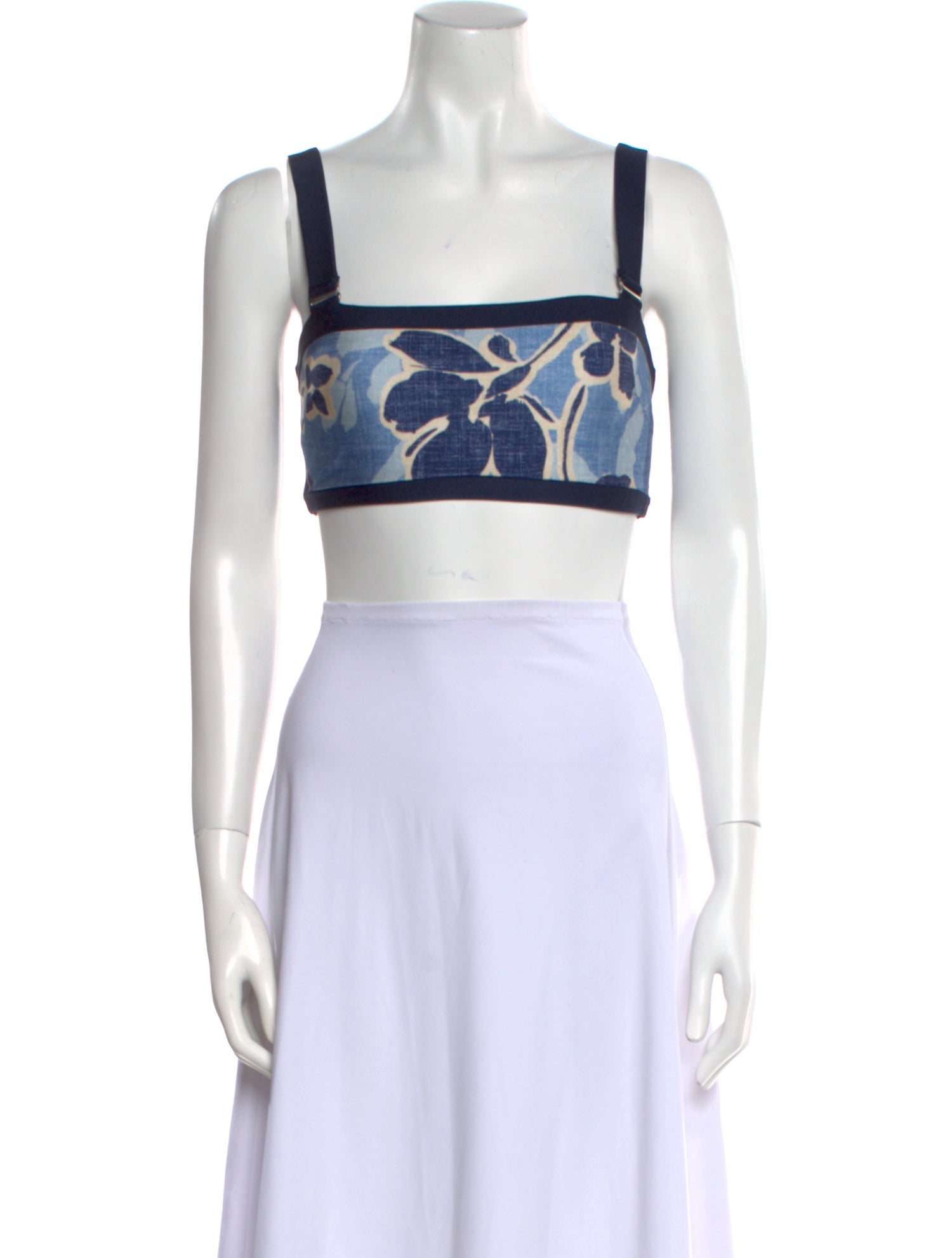 Paris Georgia Printed Square Neckline Crop Top
