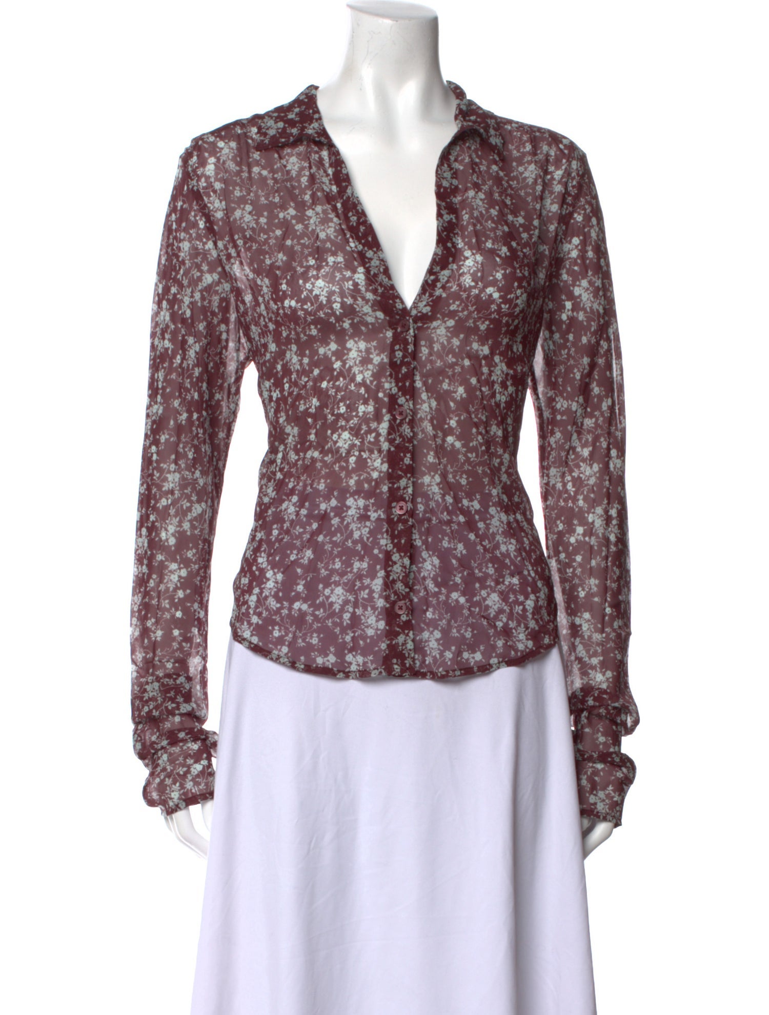 Paris Georgia Silk Floral Print Blouse w/ Tags