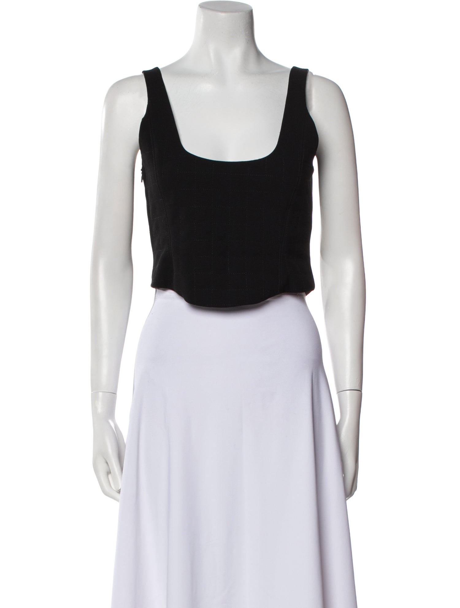 Paris Georgia Scoop Neck Sleeveless Crop Top