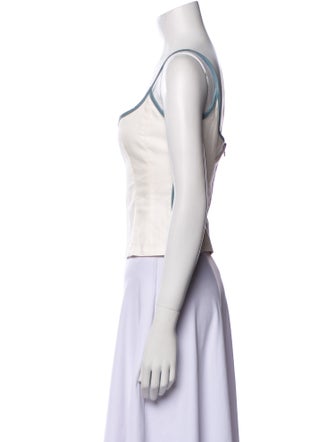 Paris Georgia Square Neckline Sleeveless Crop Top