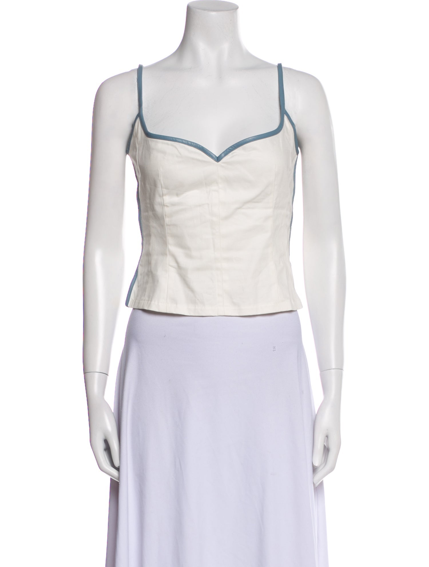 Paris Georgia Square Neckline Sleeveless Crop Top