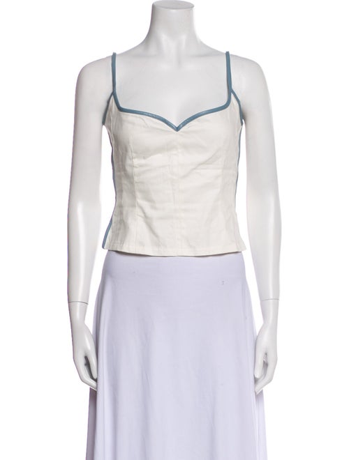 Paris Georgia Square Neckline Sleeveless Crop Top