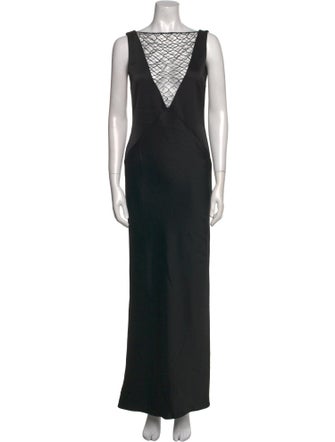 Paris Georgia Bateau Neckline Long Dress