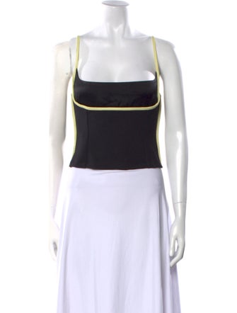 Paris Georgia Printed Square Neckline Crop Top