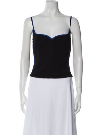 Paris Georgia Square Neckline Sleeveless Crop Top