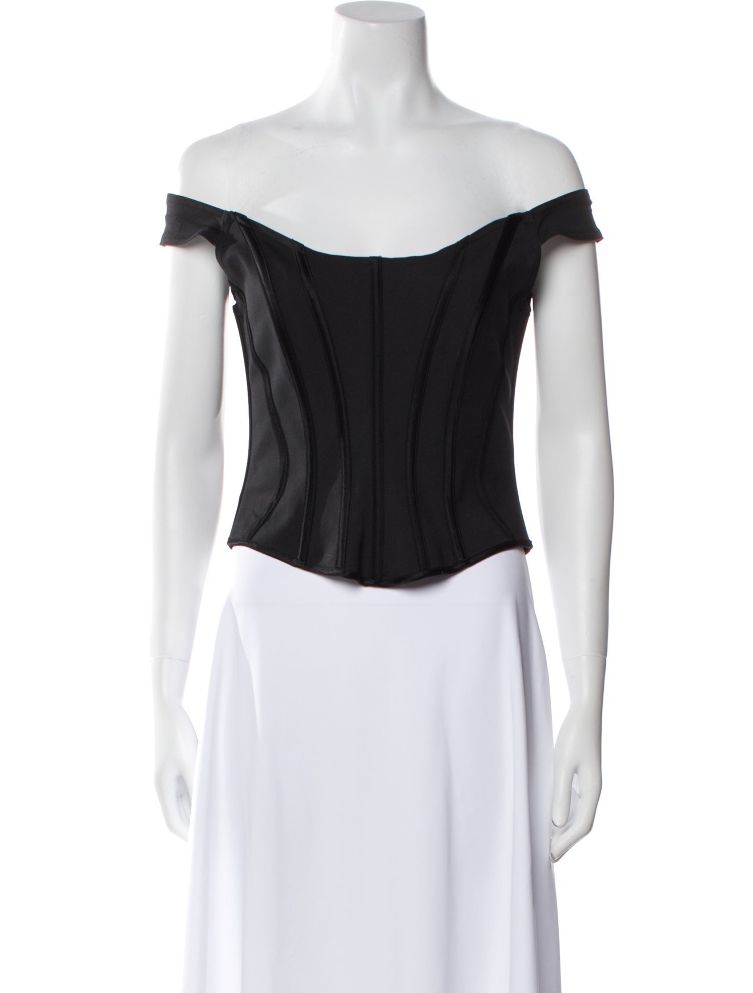 Paris Georgia Off-The-Shoulder Short Sleeve Crop Top