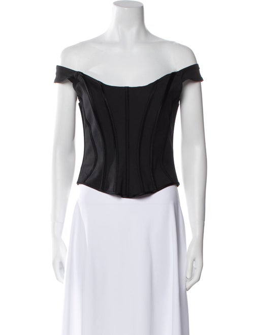 Paris Georgia Off-The-Shoulder Short Sleeve Crop Top