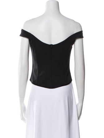 Paris Georgia Off-The-Shoulder Short Sleeve Crop Top