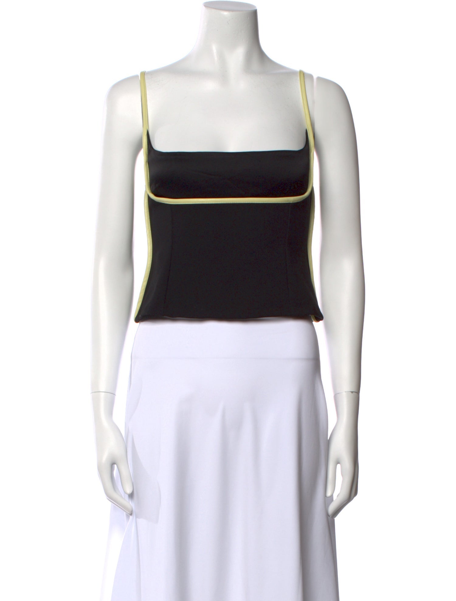 Paris Georgia Square Neckline Sleeveless Crop Top