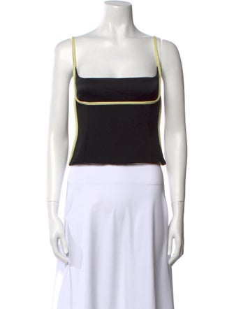 Paris Georgia Square Neckline Sleeveless Crop Top