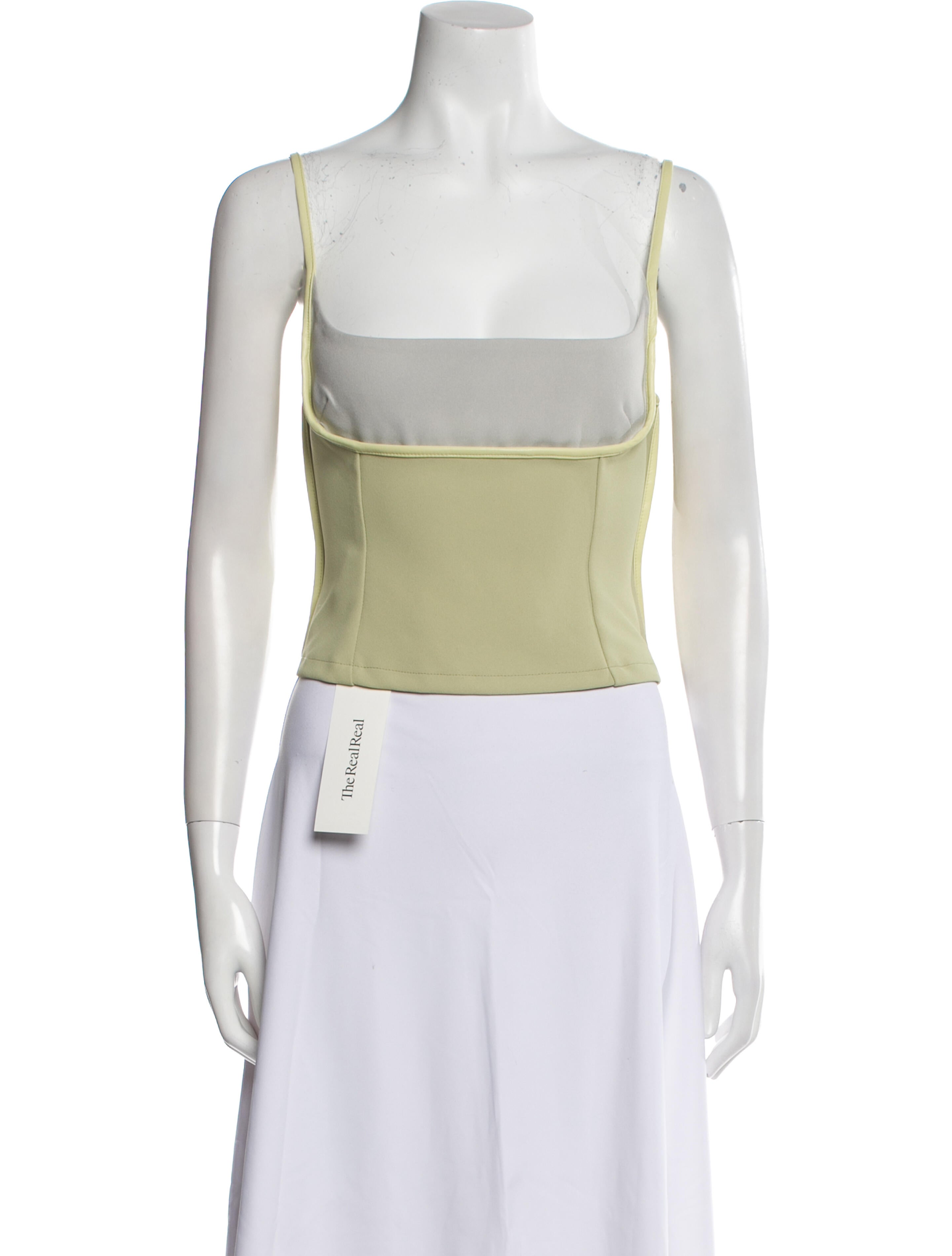 Paris Georgia Square Neckline Sleeveless Crop Top