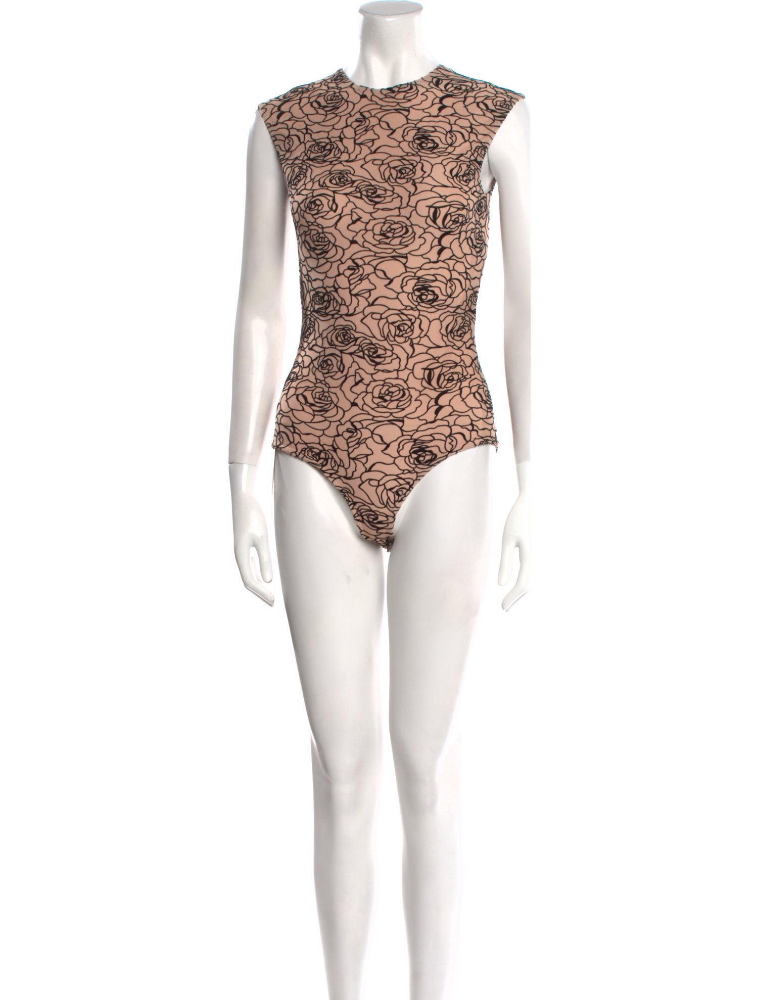 Paris Georgia Floral Print Mock Neck Bodysuit
