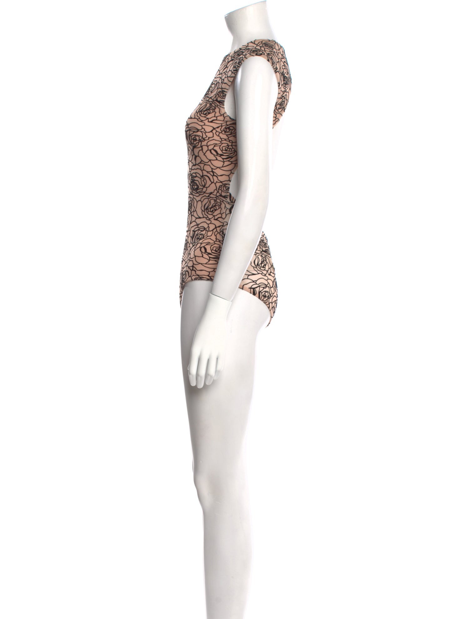 Paris Georgia Floral Print Mock Neck Bodysuit