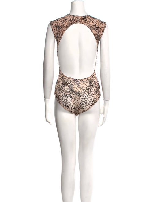 Paris Georgia Floral Print Mock Neck Bodysuit