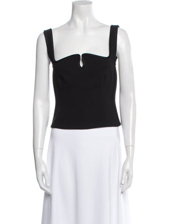 Paris Georgia Square Neckline Sleeveless Crop Top