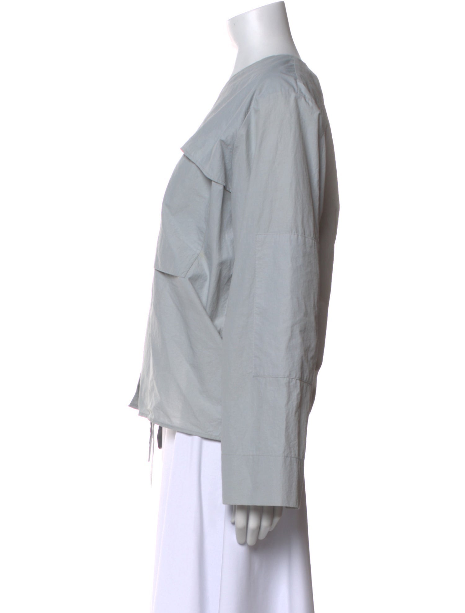 Paris Georgia Nylon V-Neck Button-Up Top